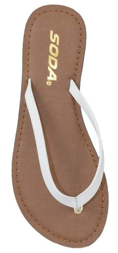 PRICES MAY VARY. Soda Shoes Women Flip Flops Plain Basic Sandals Strap Casual Perfect Beach Thongs Slides FELER White 9 Brand Name : Soda Shoes This style runs true to the size. Slip On style Very cute and super comfortable Brand New Basic Sandals, Soda Shoes, White Sandals, Casual Sandals, Shoes Women, Special Features, Flip Flops, Fashion Shoes, Faux Leather