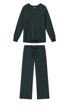 Relax Pants Set in Conifer Lake Pajamas, Best Loungewear, Chic Candles, Three Day Weekend, Raglan Sweatshirt, Relax Pants, Classic Coats, Clothing Sets, Ribbon Tie