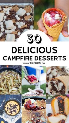 the collage shows different types of desserts