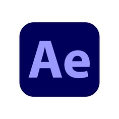 the letter ae is shown in purple and blue square shapes with white letters on them