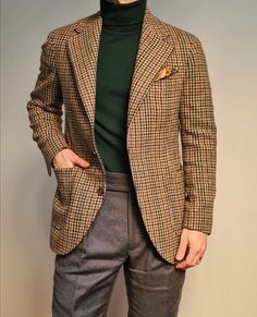 Professor Clothes, Older Mens Fashion, Dapper Outfit, Blazer Outfits Men, European Outfit, Waxed Cotton Jacket, Houndstooth Jacket, Smart Outfit, Mens Outfit Inspiration