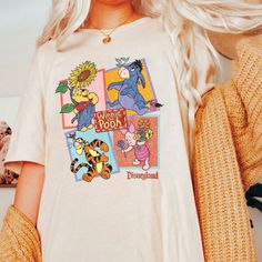 Vintage Disney Clothes, Vintage Disney Tshirt, Disney Graphic Tees Vintage, Winnie The Pooh Shirts, Retro Disney World, Vintage Disney Tee, Disneyland Aesthetic Outfit, Winnie The Pooh T Shirt, Vintage Winnie The Pooh Shirt