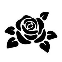 a black and white silhouette of a rose on a white background stockvectors