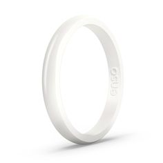 Designed with the look of a traditional band, but with the comfort and flexibility of silicone, this slender white band from Enso Rings pairs perfectly with your active lifestyle. This 2.54mm-wide premium silicone band is infused with pearl. Great worn as an alternative while working out, traveling, or doing any other activity. Soft and comfortable material with the luxe shine of traditional metal rings. A versatile add-on to your metal wedding band for convenience and peace of mind. Pair it wit White Rings For Everyday With Round Band, White Round Band Rings For Everyday, Adjustable White Stackable Round Band Rings, White Adjustable Stackable Round Band Rings, Adjustable White Stackable Rings, Modern White Rings For Everyday Wear, Everyday Hypoallergenic White Stackable Rings, Everyday White Hypoallergenic Stackable Rings, Classic White Stackable Adjustable Rings