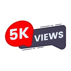 the 5k views logo is shown in red and black, with an arrow pointing to it