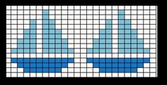 a cross stitch pattern with blue and white squares