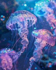 many jellyfish are floating in the water