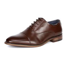 PRICES MAY VARY. Men’s Oxfords designed in USA Soft synthetic leather upper features a cap toe Closed lace-up construction for a secure fit Premium leather lining and light padded latex footbed for all-day comfort Flexible and comfortable Derby Oxfords with durable outsole. Wooden Heel height: 1 inch (approx) Complete your casual and formal look this season with these wing tip stylish oxford lace-ups featuring decorative perforation for vintage appeal. Featuring perforated design, Faux Leather u Formal Dress Shoes, Black Leather Oxfords, Wingtip Shoes, Oxfords Shoes, Brown Oxfords, Black Dress Shoes, Oxford Dress Shoes, Oxford Shoes Men, Leather Oxford Shoes