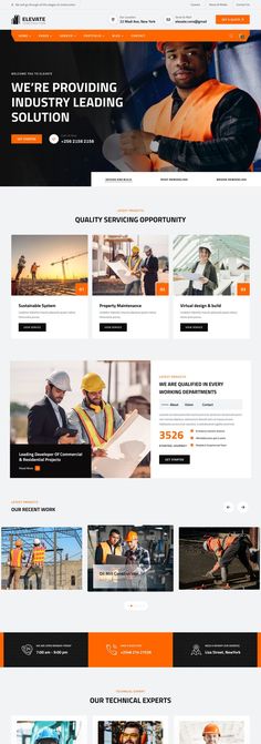 Elevate - Construction WordPress Theme New Website Design, Ui Ux Website Design, Ux Website Design, Ui Ux Website, Building Renovation, Wordpress Developer, Ecommerce Marketing