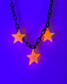 Blacklight reactive charms Glow on the dance floor Matching earrings in the shop Star Choker, On The Dance Floor, Neon Orange, The Dance, Dance Floor, Black Light, Neon Green, Neon Pink, Matching Earrings