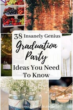 graduation party with mason jars and decorations