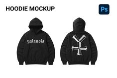 hoodie mockup by yalanois on @creativemarket Full Zip Hoodie Mockup, Hoodie Mockup Free, Sweatshirt Mockup Free, Black Hoodie Mockup Front And Back, Black Hoodie Mockup, Mockup Design