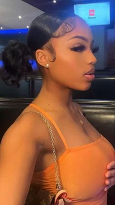 Cute Ponytails Hairstyles For Black Women, Updo Hairstyles For Natural Black Hair, Girls Natural Hairstyles, Flat Iron Hair Styles, Have Inspiration, Slick Hairstyles, Sleek Ponytail