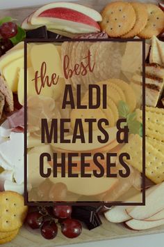 the best aldi meats and cheeses are on this platter with crackers