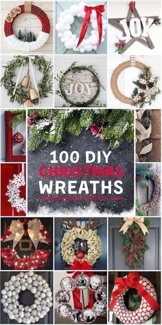 christmas wreaths with the words cheap and easy diy wreaths