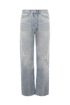 4010 PALM ANGELS Distressed Loose Fit Jeans Angel Man, Loose Fit Jeans, Jean Grey, Palm Angels, Colored Denim, Jeans For Sale, Straight Jeans, Fit Jeans, Jeans Fit