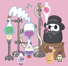 an image of some science equipment on a pink background