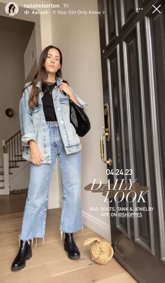 Denim Jacket Party Outfit, Smart Casuals For Women Outfits, Natalie Borton, Denim Street Style, Dressy Casual Outfits, Casual Outfit Inspiration, Curvy Outfits, Basic Outfits