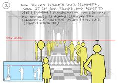 a drawing of people standing in front of a wall with words on it that say, how can you navigate your audience and adjust its size?