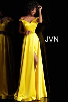 Evening Gown Pageant, Yellow Evening Gown, Braidsmaid Dresses, Bright Yellow Dress, Informal Wedding Dresses, Jovani Prom, Prom 2020, Prom Season, Fancy Fashion