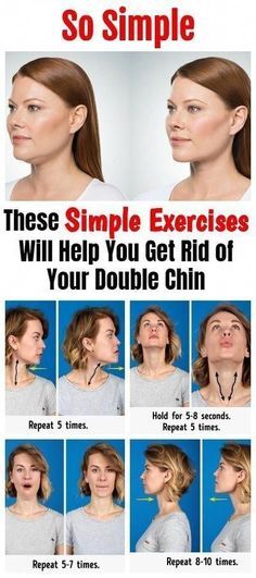 a woman's face is shown with the words so simple that she can help you get rid of your double chin