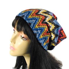 "Vibrant colors...classic flame stitch design...soft \"no itch\" sweater knit Choose your size...choose your lining Limited supply Design placement may vary according to pattern placement Listing is for Hat Only My hats will stretch to fit your head circumference If you do not have a tape measure or do not know your head circumference, you can download a tape measure/ruler from an online source, or, use a string, tie, belt etc to wrap around your head and then measure with a ruler The average wo Sequin Hat, Chemo Caps, Slouchy Hat, Slouchy Beanie, Winter Beanie, Sweater Knit, Knit Hat, Head Circumference, Tape Measure