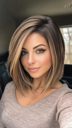 15 Hottest Short Hairstyle Women: Trendy Styles for 2024 Cute Haircut Women, Inverted Bob For Round Face, Trendy Highlights For Short Hair, Inverted Bob Undercut, Short Women’s Hairstyles, Hair Cuts For 2024 For Women, Lob Haircut 2024 Trends, Medium Thick Hair Styles, Long A Line Bob With Layers