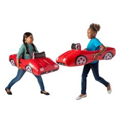 It's hard not to go vrooming around at top speed while wearing this awesome inflatable! This cool wearable is shaped like a sleek car and is a great accessory for a race car costume. Kids will love bringing this to a Halloween costume event or a Nascar-themed birthday party to show off their sweet new ride. Vinyl. Inflated, 3 ft. x 18" x 13". © OTC Race Car Costume, Race Car Party Decorations, Movie Theme Birthday Party, Car Costume, Pool Toys For Kids, Car Birthday Theme, Race Car Birthday Party, Cars Theme Birthday Party