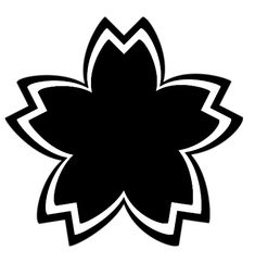 a black and white flower on a white background