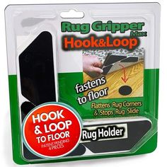 the rug gripper hook and loop is packaged in a package