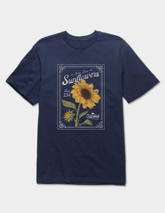 With Its Stamp-Like Design, This Tee Pays Homage To The Art Of Exploration And The Timeless Joy Of The Vibrant Sunflowers. 100% Preshrunk Ring Spun Cotton. This Item Is Unisex Fit And Sizing. This Item Is Made To Order And May Take A Few Extra Days To Process. | Sunflower Celestial Stamp Distressed Unisex Tee Retro Shirts Vintage Graphic Tees, Sunflower Clothes, Sunflower Clothing, Riverside Cottage, Christian Graphic Tees, Sticker Inspo, Graphic Tee Style, Sunflower Shirt, Graphic Tees Vintage