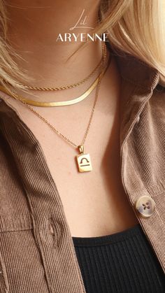 Add a special touch to your jewelry collection and show off your zodiac sign with this stylish tag necklace. Featuring a sleek circular pendant with your chosen sign engraved into the 18K Gold Plated Stainless Steel, this piece is delicate and subtle yet stunningly beautiful. With its minimalist design, this necklace is the perfect way to accessorize any look. Whether you prefer to dress it up or dress it down, this piece will ensure you look your best. Zodiac Sign Facts, Favorite Pins, Tag Necklace, Show Off