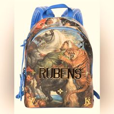 New Louis Vuitton X Jeff Koons Masters Rubens Palm Springs Backpack. Extremely Rare Collectors Piece! Details: Brand: Louis Vuitton Condition: New/Unused Model: Palm Springs Style: Backpack Material: Coated Canvas / Calfskin Color: Blue Made: France Date Code: Fl1127 Year Of Production: 2017 Size: L 9 "H 12" W 5 " Comes With: Box, Dust Bag, & Bag Charm Designer Blue Backpack, Luxury Blue School Backpack, Luxury Blue School Bag, Louis Vuitton Gm, Lv Backpack, Palm Springs Style, Louis Vuitton Backpack, Monogram Backpack, Base Trim