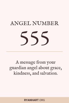 the front cover of angel number 555, which is written in black and white