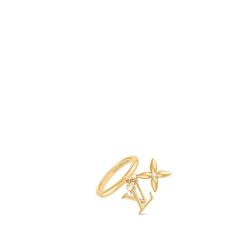 LOUIS VUITTON® - Louisette Signature Ring - Gold Signature Ring, Signature Rings, Louis Vuitton Official, Signature Look, Sparkling Crystal, Ring Gold, Gold Color, Gold Rings, Initials