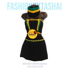 Fashionbytashai Has Released A Stunning Crochet Tube Top And Skirt Set That Is Perfect For The Summer Season. This 3-Piece Outfit Features Vibrant Jamaica Colors And A String Closure In The Back For A Customizable Fit. The Tube Top Is Flattering And Stylish, While The Mini Skirt Adds A Fun And Flirty Touch To The Ensemble. Whether You're Heading To A Beach Party Or A Music Festival, This Crochet Set Is Sure To Turn Heads And Make A Statement. Embrace Your Inner Fashionista With This Trendy And Chic Outfit From Fashionbytashai. Fitted Black Bohemian Set, Jamaica Colors, Crochet Tube, Crochet Tube Top, Tube Top And Skirt, Top And Skirt Set, Crochet Set, Top Skirt Set, Top And Skirt