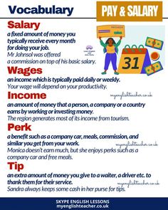 a poster with the words pay and salary written in different languages, including an image of a