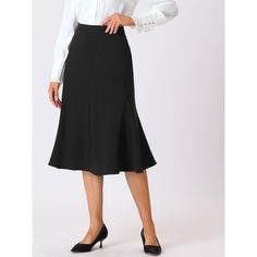 Keep your look elegant and semi-formal in summer weather with this fashion skirt from Hobemty, featuring a high waist, midi length, fishtail hem, and A-line. Comfortable and classic, pair with a semi-formal shirt and heels for a chic office look. This skirt can be a perfect addition to almost any outfit from formal to daily wear, great for work, meetings, and the office. Picnic Skirt, Women's Office, Work Meetings, Distressed Skirt, Bodycon Pencil Skirt, Womens Office, Bodycon Midi Skirt, Fishtail Skirt, Formal Shirt