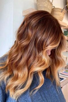 Cowboy Copper Balayage Hair Inspo Pics, Golden Copper Hair Color, Copper Blonde Balayage, Cowboy Copper Hair, Balayage Hair Copper, Color Block Hair, Red Balayage Hair, Copper Blonde Hair, Cowboy Copper