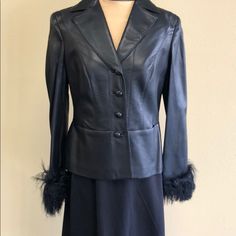 Escada Black Leather Corset Back Jacket With Lamb Cuffs . It Is A Size 42 Or Size Med To Large . It Measures 18.0” Shoulder To Shoulder 18.0” Armpit To Armpit. 25.0” In Length. Corset Jacket, Black Leather Corset, Corset Back, Leather Corset, Blazer Suit, Suit Jacket, Black Leather, Jackets & Coats, Jackets For Women