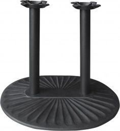 two black candlesticks sitting on top of an umbrella stand in front of a white background