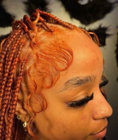 Fluffy Edges, Ginger Hair Dyed, Inspo Hairstyles, Ginger Hair Color, Quick Weave Hairstyles, Braids Hairstyles Pictures, Cute Box Braids Hairstyles