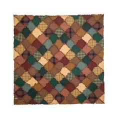 an old patchwork rug with many different colors