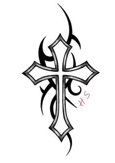 a cross tattoo design on a white background