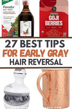 27 Tips for Early Gray Hair Reversal - Bernadette Lance Reverse Gray Hair, Natural Hair Care Routine, Healthy Hair Routine, Anti Aging Hair, Natural Gray Hair, Your 20s, Healthy Lifestyle Habits