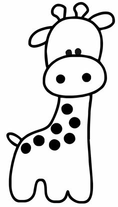 a cartoon giraffe with black dots on it's face