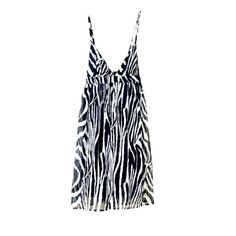 H&M New Zebra Print Sleeveless Mini Dress S 4 Nwt Animal Print Baby Doll Mini Dress In Sheer Fabric With Built In Lining (Slip) Color: Black & White Us Size 4 Sleeveless Adjustable Straps Rear Hook Closure Sheer Fabric With Lined Slip Flat Lay Measurements Are Approximate; Length: 28” Inches From Top Of Triangle To Bottom Hem Chest: 12” Inches Pit To Pit Summer Camisole Mini Dress For Beach, Beach Sundress Camisole Mini Dress, Beach Sundress Mini Dress Camisole Style, Beach Camisole Sundress Mini Dress, Beach Camisole Sundress, White Mini Dress With Built-in Bra For Vacation, Vacation Camisole Dress With Built-in Bra, Cami Mini Dress With Built-in Bra For Beach, White Mini Dress With Built-in Bra For Beach