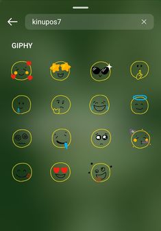 an iphone screen with different emoticions on it