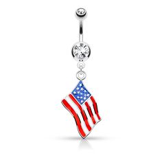 PRICES MAY VARY. STYLE: Epoxy National Country Flag with Gem Dangling Belly Button Ring MATERIAL: Rhodium Plated 316L Stainless Steel, Brass, Cubic Zirconia Crystals, and Enamel GAUGE/BAR THICKNESS: 14GA (1.6mm) BARBELL LENGTH: 3/8" (10mm) CHOOSE FROM: Brazilian, Canadian, Cuban, German, Italian, Jamaican, Puerto Rican, Russian, or USA flags Belly Button Piercing Rings, Ear Hangers, Sparkling Stars, Body Jewelry Piercing, Piercing Ring, Belly Button Ring, Bull Skulls, Belly Button Piercing, Button Ring