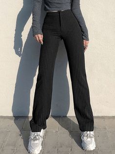 Pinstripe Straight Tailor Pants - HouseofHalley Pin Stripe Pants Outfit, Pinstripe Pants Outfit, Tailor Pants, Stripe Pants Outfit, Clothing Sites, Pinstripe Pants, Fly High, Fashion Dresses Casual, Tailored Pants